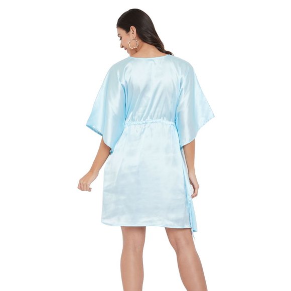 Riara Women Satin Nighty Knee Length Tunic Night Dress - Picture 7 of 7